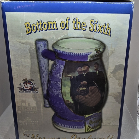 2001 Miller Beer Collector Stein "Bottom of the Sixth" by Norman Rockwell w/COA - Picture 2 of 9